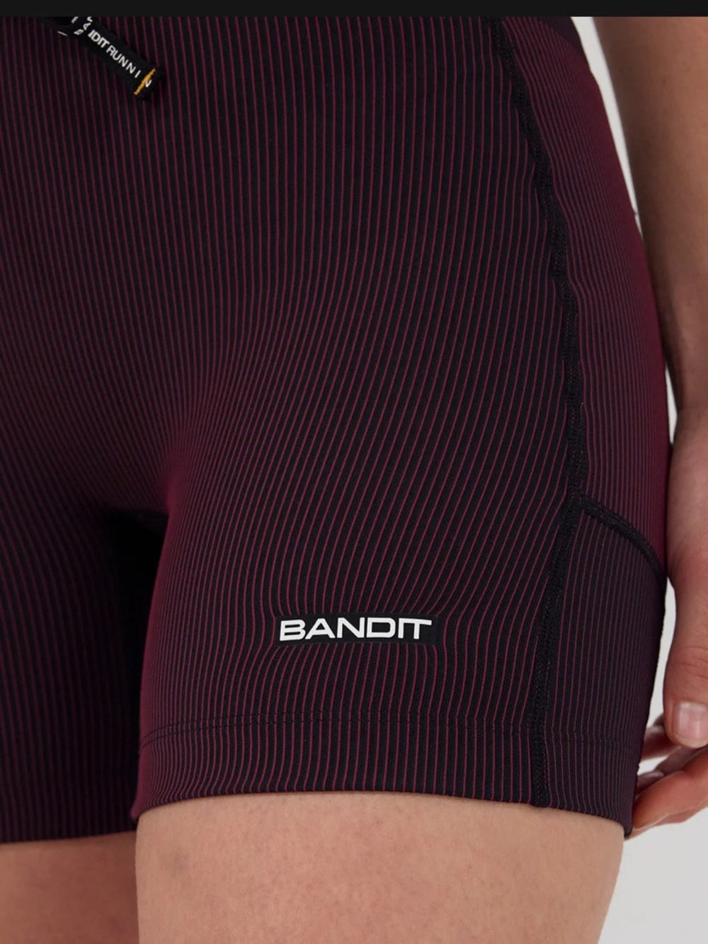 Bandit Striped Cadence 5” Compression Shorts - Black / Fig - Picture 4 of 10